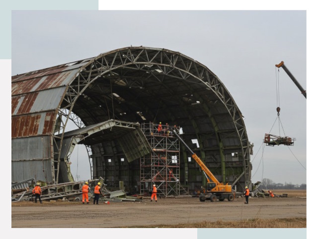 Демонтаж ангаров в Коломне